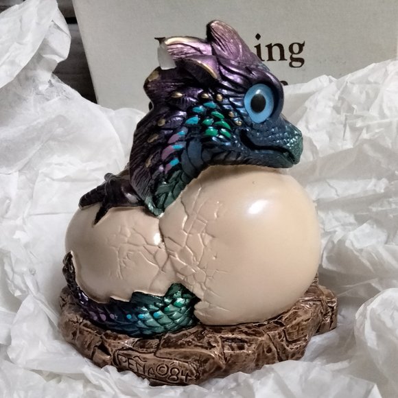 Vintage Peacock Hatching Dragon Statue 1984 PENA, In Original Box - RARE - Picture 5 of 11